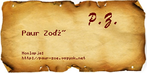 Paur Zoé névjegykártya